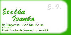 etelka ivanka business card